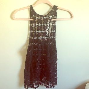 Racerback black tank top